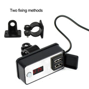 Digital Display Dual USB Universal Water-resistant Motorcycle Mobile Phone Charger(2.4A 12-24V)