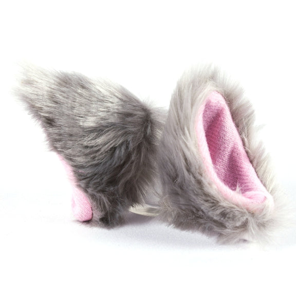 4PCS Motorcycle Plush Ear Helmet Decoration(Light Gray)
