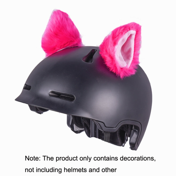 4PCS Motorcycle Plush Ear Helmet Decoration(Rose Red)