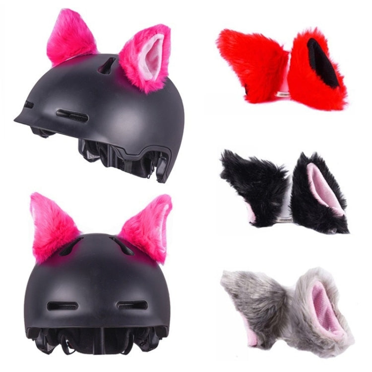4PCS Motorcycle Plush Ear Helmet Decoration(Pink)