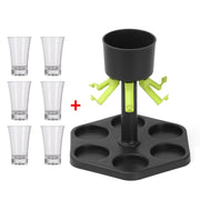 Bar Party 6 Cups Wine Dispenser Wine Pourer Drink Dispenser(6 Cups+Holder)