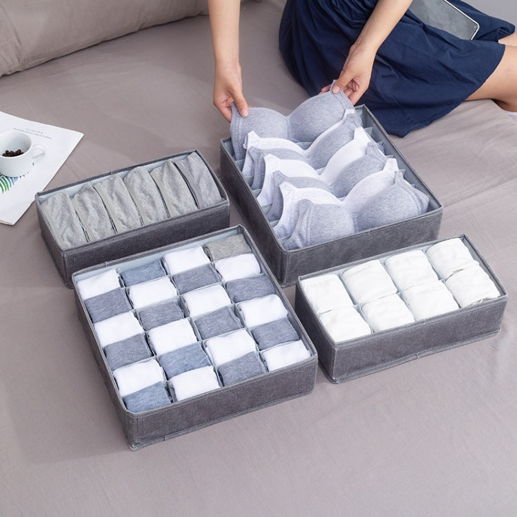 Foldable Drawer Clothes Storage Box, Spec: 24 Grids (Gray)