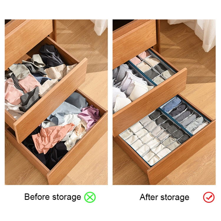 Foldable Drawer Clothes Storage Box, Spec: 24 Grids (Gray)