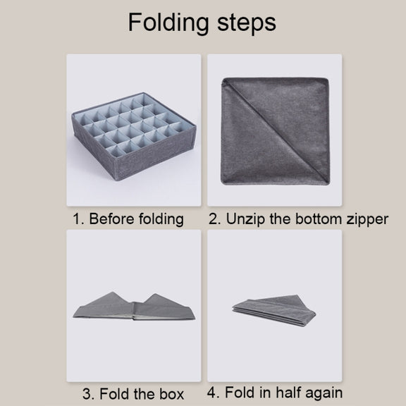 Foldable Drawer Clothes Storage Box, Spec: 7 Grids (Gray)
