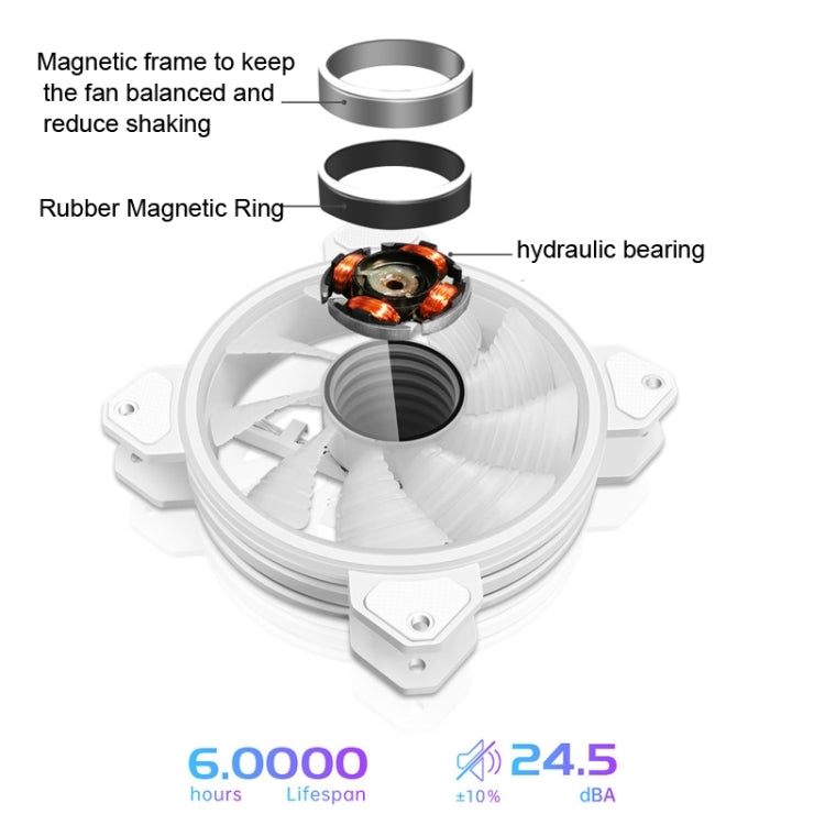 COOLMOON 12cm Infinity Lens Computer Cooling Fan PWM ARGB Chassis Cooling Fan(Black)
