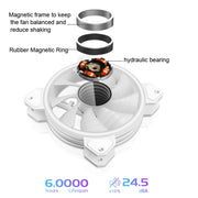 COOLMOON 12cm Infinity Lens Computer Cooling Fan PWM ARGB Chassis Cooling Fan(Black)