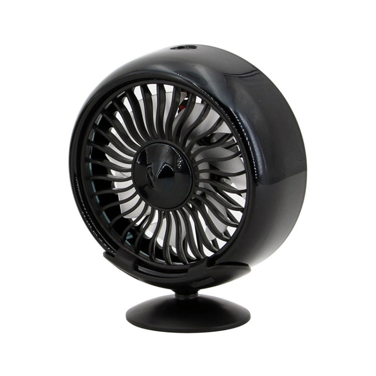 F102 Vehicle Dashboard Multi-function USB Colorful Lights Fan(Black)