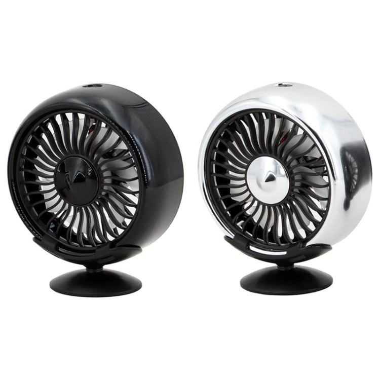 F102 Vehicle Dashboard Multi-function USB Colorful Lights Fan(Silver)
