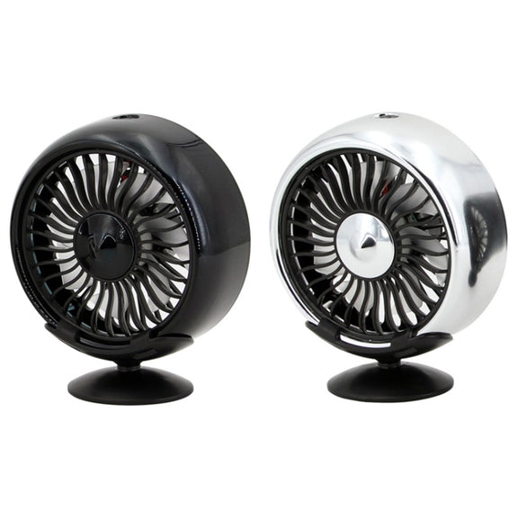 F102 Vehicle Dashboard Multi-function USB Colorful Lights Fan(Black)