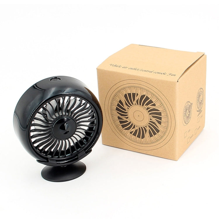 F102 Vehicle Dashboard Multi-function USB Colorful Lights Fan(Silver)