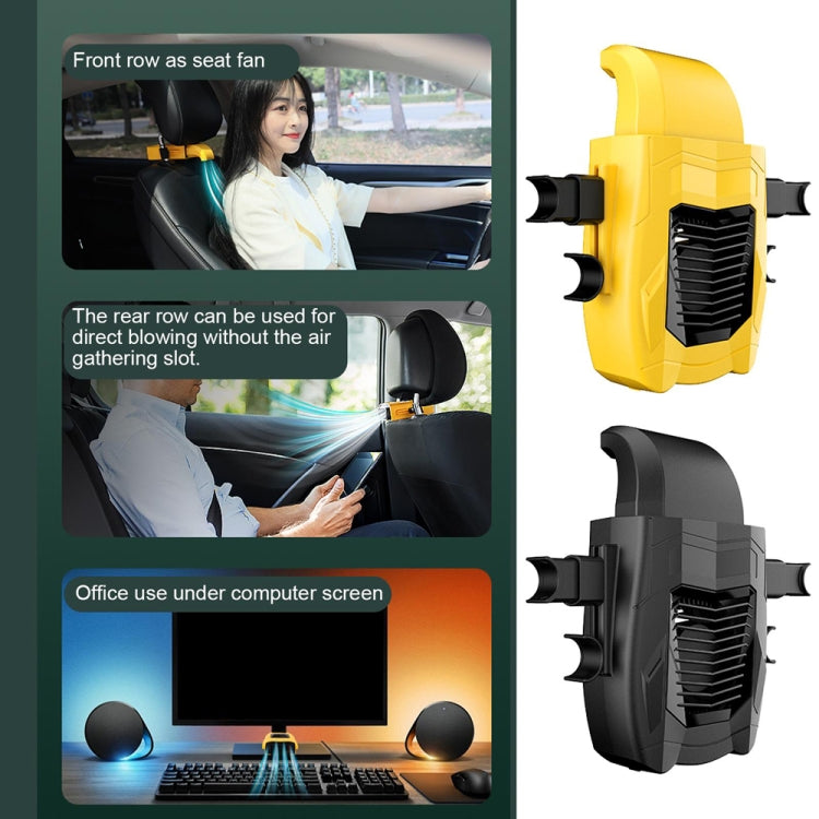 F415 Car Multifunctional Seat Back USB Fan(Yellow)