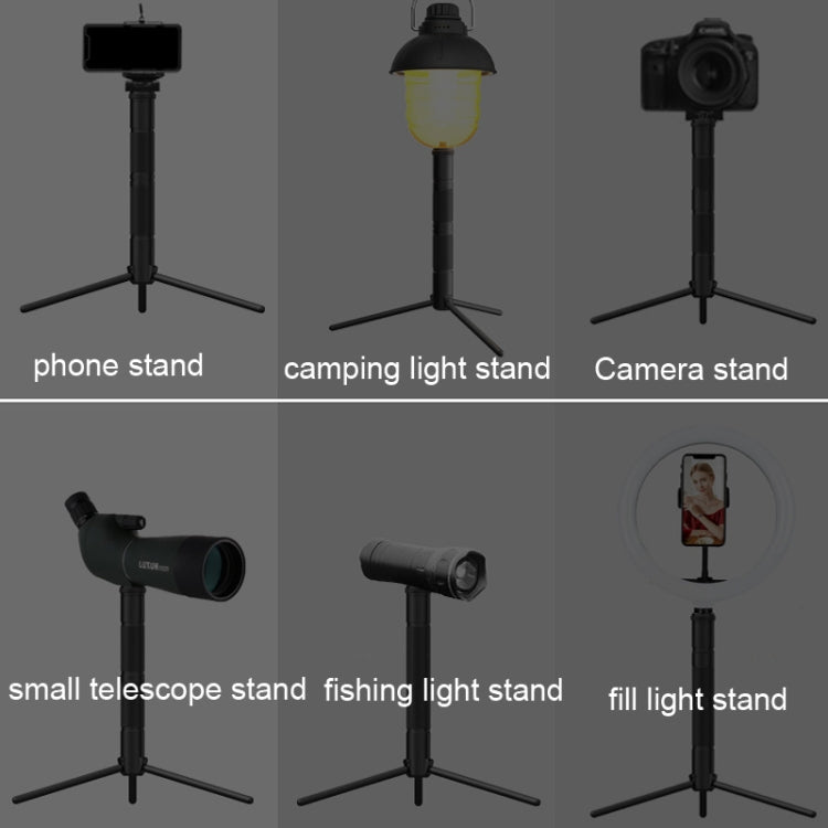Foldable Portable Aluminum Alloy Tripod Light Stand Mobile Phone Live Tripod(Black)