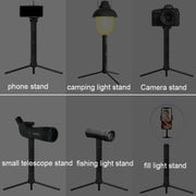 Foldable Portable Aluminum Alloy Tripod Light Stand Mobile Phone Live Tripod(Black)