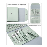 Nail Art Tool Set Nail Clippers Dead Skin Scissors Manicure Tool, Specification: 12 In 1 Coffee