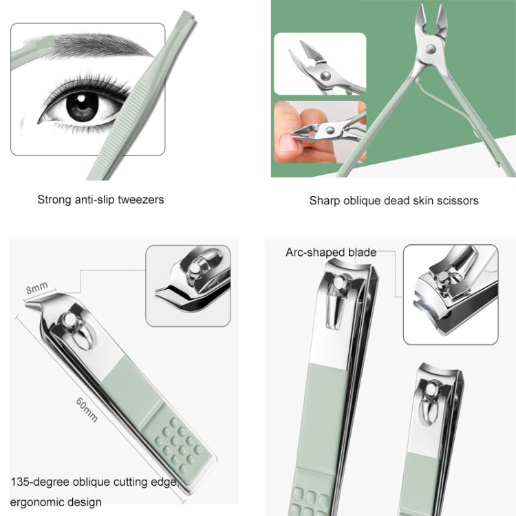 Nail Art Tool Set Nail Clippers Dead Skin Scissors Manicure Tool, Specification: 12 In 1 Coffee