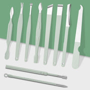 Nail Art Tool Set Nail Clippers Dead Skin Scissors Manicure Tool, Specification: 12 In 1 Coffee