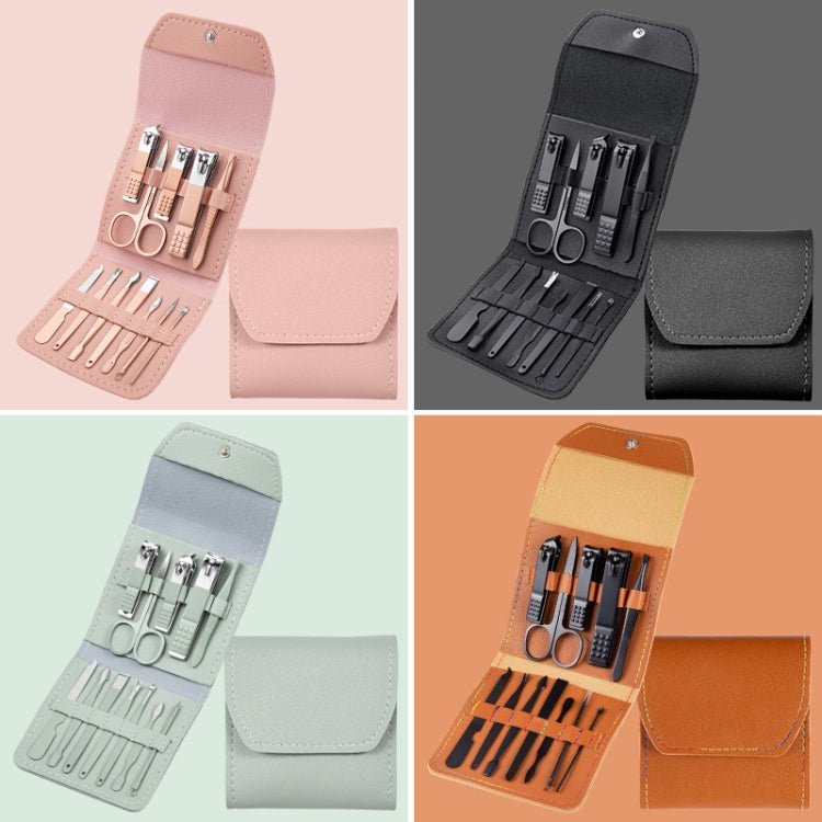 Nail Art Tool Set Nail Clippers Dead Skin Scissors Manicure Tool, Specification: 12 In 1 Pink
