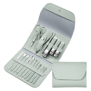 Nail Art Tool Set Nail Clippers Dead Skin Scissors Manicure Tool, Specification: 16 In 1 Green