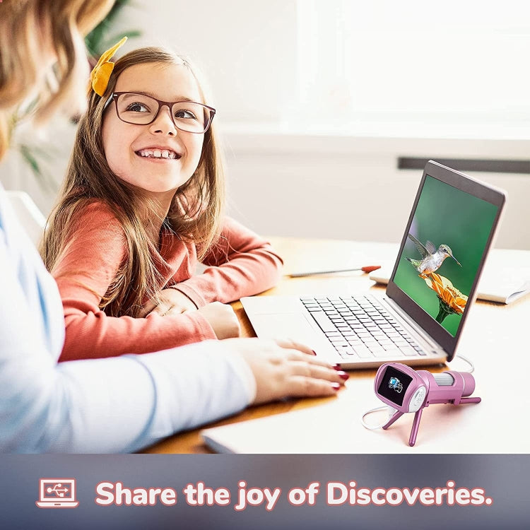 Children Camera Microscope USB Electronic Microscope Digital Magnifying Glass(Pink)