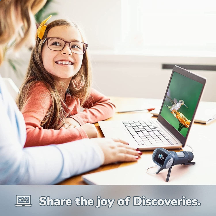 Children Camera Microscope USB Electronic Microscope Digital Magnifying Glass(Silver Gray)