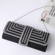 Ladies Evening Bag Shoulder Bag Hand Messenger Bag(Black)
