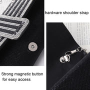 Ladies Evening Bag Shoulder Bag Hand Messenger Bag(Black)