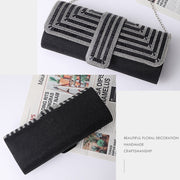 Ladies Evening Bag Shoulder Bag Hand Messenger Bag(Black)