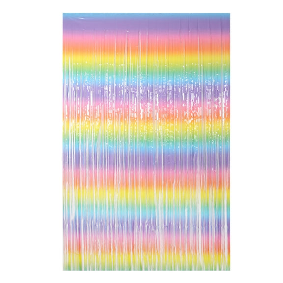 2 PCS 2M Birthday Party Decoration Background Rain Curtain(Rainbow Gradient)