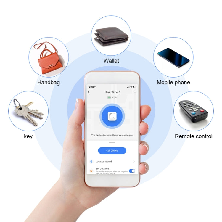 Wallet Key Finder Two Way Bluetooth Intelligent Anti-lost Device(Black)