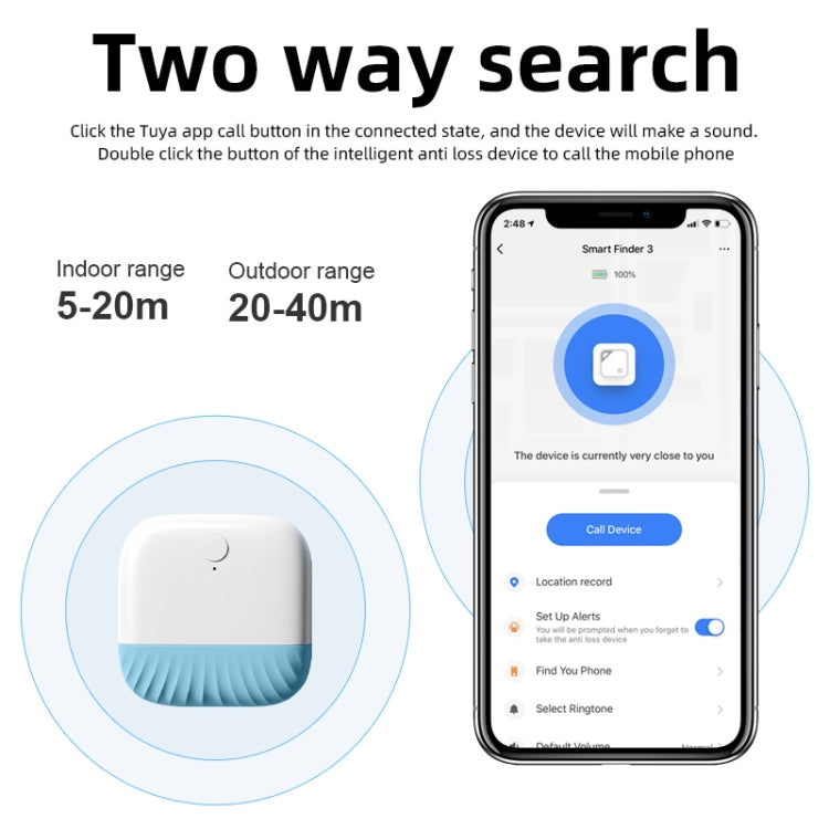 Wallet Key Finder Two Way Bluetooth Intelligent Anti-lost Device(Green)