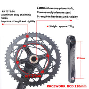 RACEWORK RKRFA Road Bike Aluminum Alloy 22-speed Crankset, Spec: 53-39T without BB