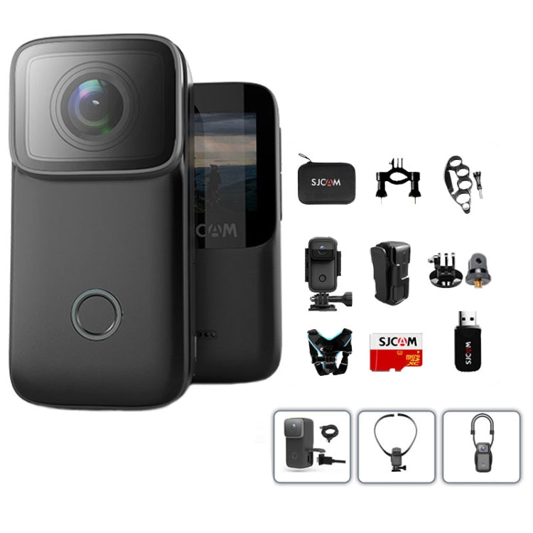 C200 4K Face Recognition WIFI Anti-Shake Outdoor Cycling Water-resistant Sports Camera(Black Set)