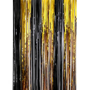 Black And Gold Rain Curtain Festival Party Decoration Props, Size: 1x2M