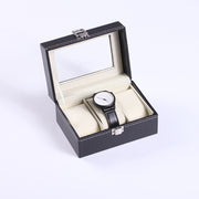 3 Bit PU Leather Watch Storage Box Display Box(Black)