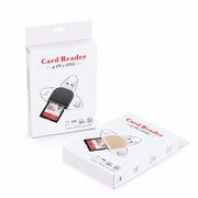 R015 USB2.0 & Micro USB+8Pin+Type-C 4 In 1 Card Reader Supports SD/TF Card(Black)