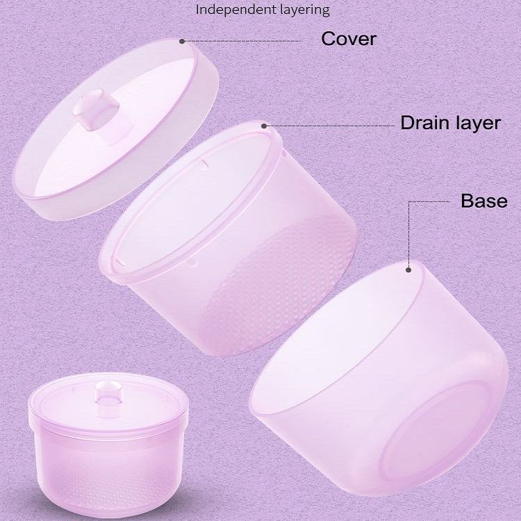 Nail Polisher Can Be Soaked And Drained Cleaning Disinfection Box(Light Blue)