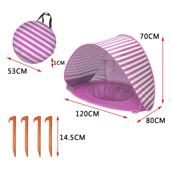 Baby Beach Tent With Pool Portable Foldable Sunshelter, Color: Shark Gray