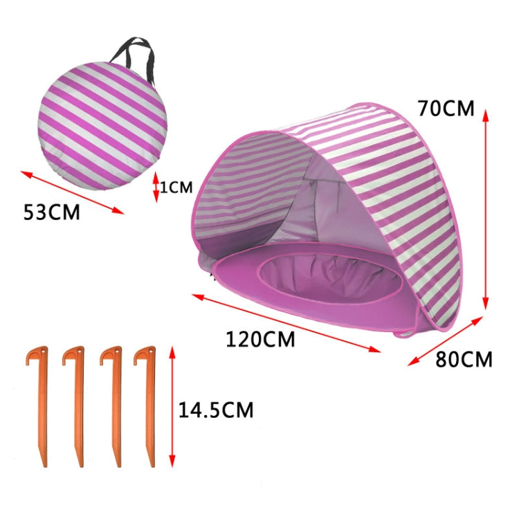 Baby Beach Tent With Pool Portable Foldable Sunshelter, Color: Whale Blue