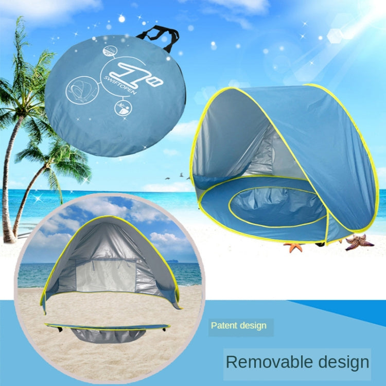 Baby Beach Tent With Pool Portable Foldable Sunshelter, Color: Whale Blue