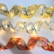 Christmas LED Lights Bronzing Double Ribbon String Lights, Specification: 1m(Gold Warm Light)