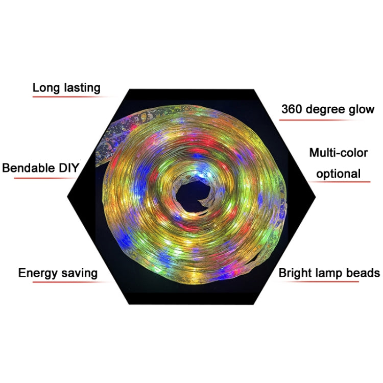 Christmas LED Lights Bronzing Double Ribbon String Lights, Specification: 1m(Gold Warm Light)