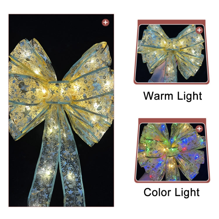 Christmas LED Lights Bronzing Double Ribbon String Lights, Specification: 10m(Silver Warm Light)