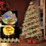Christmas LED Lights Bronzing Double Ribbon String Lights, Specification: 4m(Silver Warm Light)