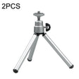 2PCS Projector Phone Stand Desktop Portable Telescopic Mini Metal Tripod, Style: 2 Sections (Silver) - Tripods by PMC TechLife | Online Shopping South Africa | PMC TechLife