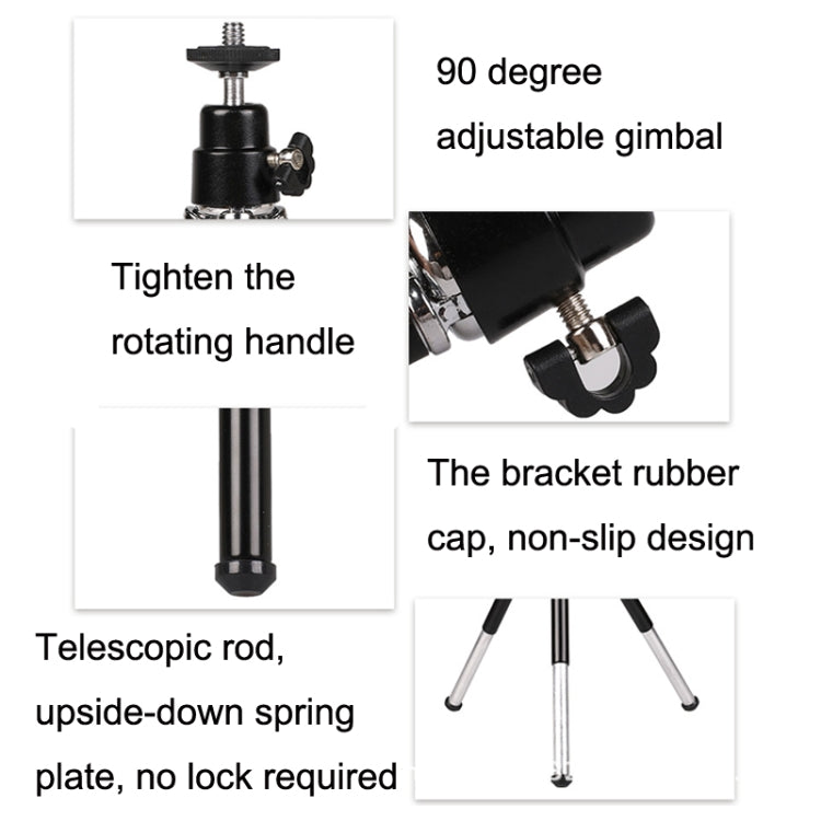 2PCS Projector Phone Stand Desktop Portable Telescopic Mini Metal Tripod, Style: 2 Sections (Silver)