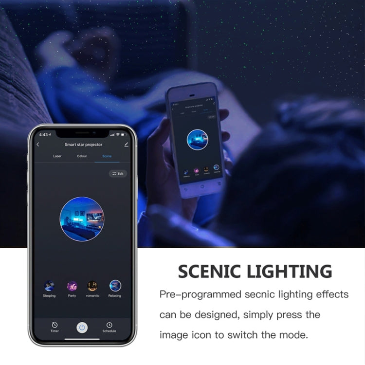 WiFi Graffiti Smart Circular Star Projection Light Home Theater Atmosphere Light(AU Plug)