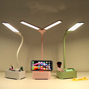TD6 Student Mobile Phone Holder Pen Holder Eye Protection USB Desk Lamp(Green)