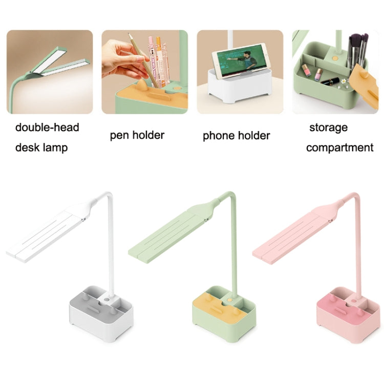 TD6 Student Mobile Phone Holder Pen Holder Eye Protection USB Desk Lamp(Pink)