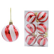 6pcs/pack 6cm Painted Christmas Ball Decoration Props(Red and White Spiral Stripes) - Ornaments by PMC TechLife | Online Shopping South Africa | PMC TechLife
