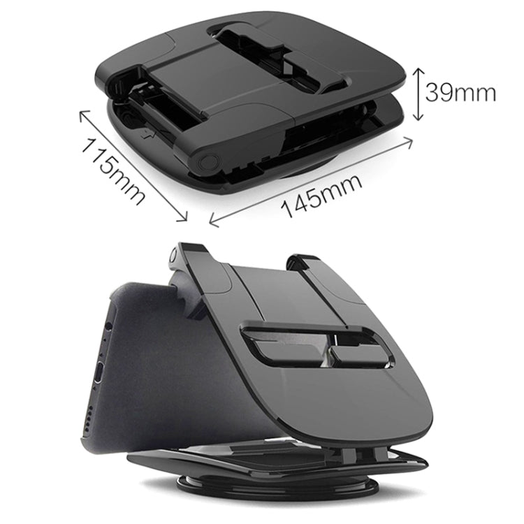 MM002 Car Dashboard Mobile Phone Holder Car Silicone Rotary Navigation Mobile Phone Holder(Black)